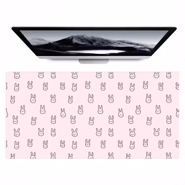 Konijnen - Minimalistisch - Roze Muismat XXL klein 681 -zzz3d
