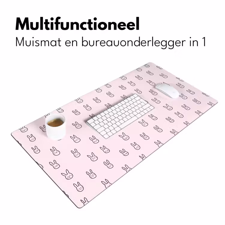 Konijnen - Minimalistisch - Roze Muismat XXL klein 681 -sfeer4