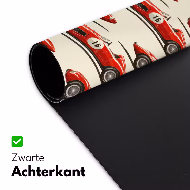 Raceauto - Retro - Rood Muismat XXL klein 681 -sfeer2
