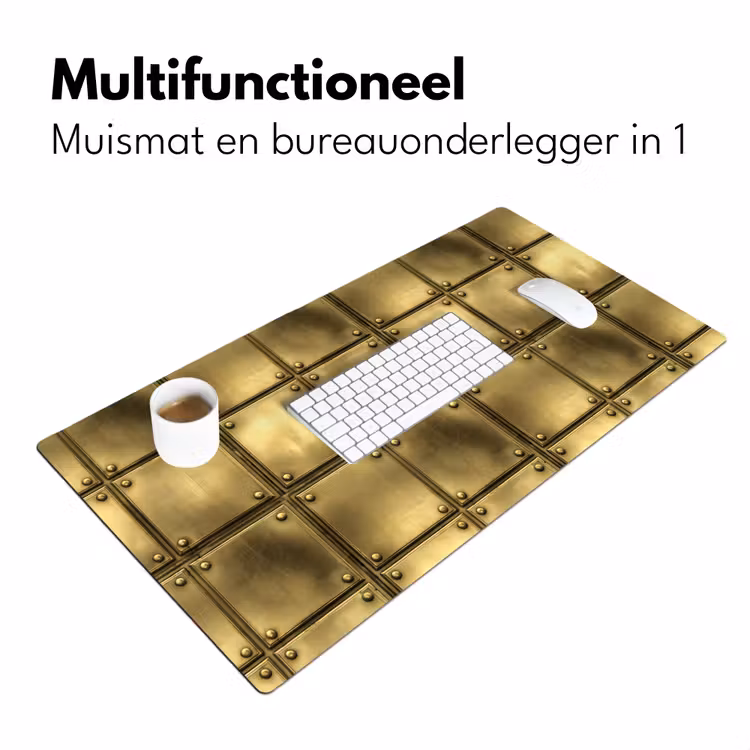 Platen - Industrieel - Stoer - Goud Muismat XXL klein 681 -sfeer4