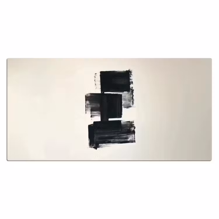 Rechthoeken - Penseelstreken - Abstract - Zwart Muismat XXL klein -3d_leeg