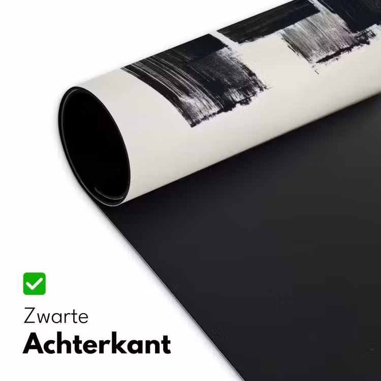 Rechthoeken - Penseelstreken - Abstract - Zwart Muismat XXL klein -sfeer2