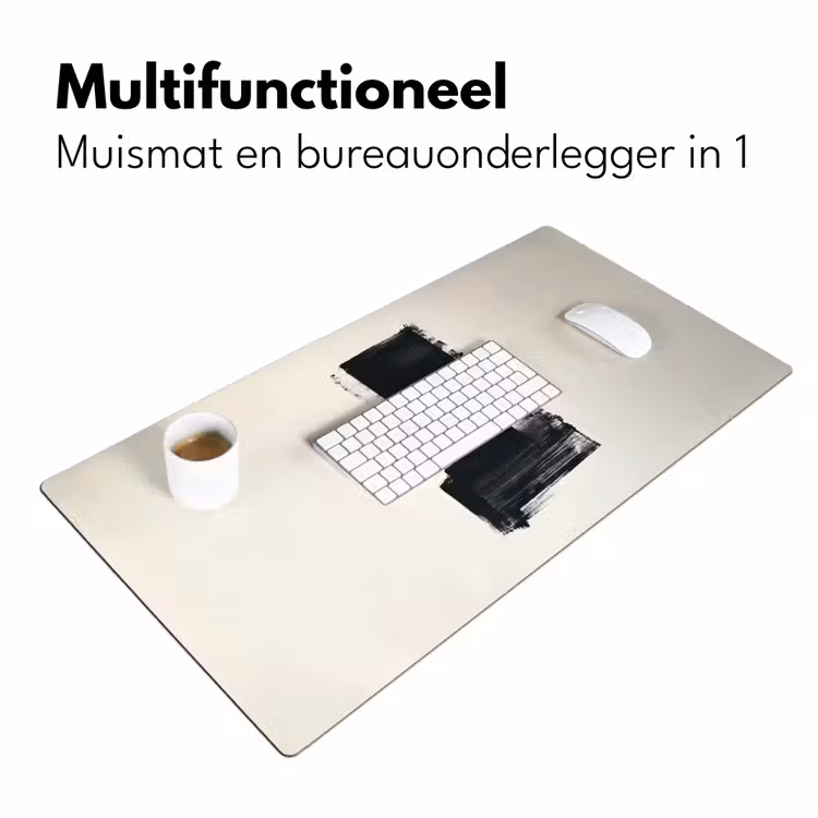Rechthoeken - Penseelstreken - Abstract - Zwart Muismat XXL klein -sfeer4