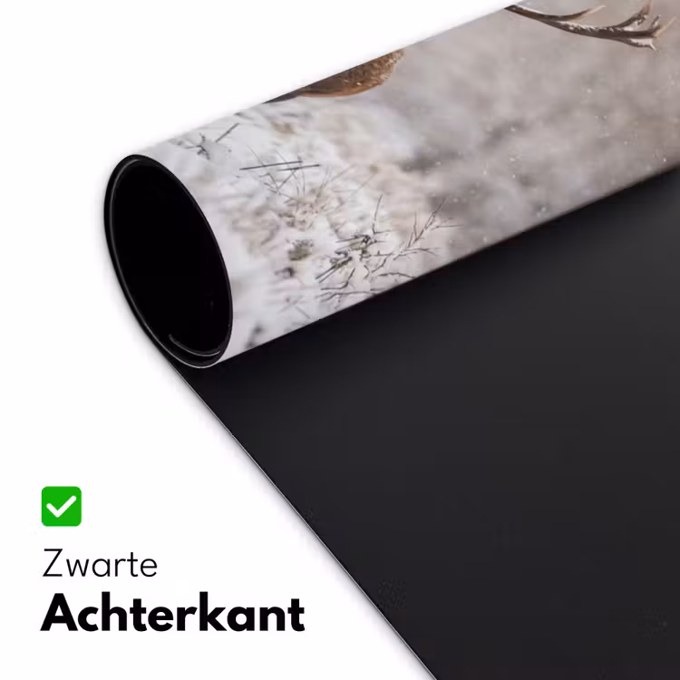 Edelhert - Bos - Sneeuw - Winter - Majestueus Muismat XXL klein -sfeer2
