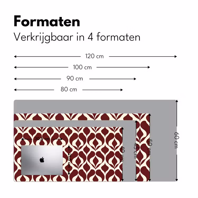 Rood - Druppelpatroon - Grafisch Muismat XXL klein 681 -sfeer5