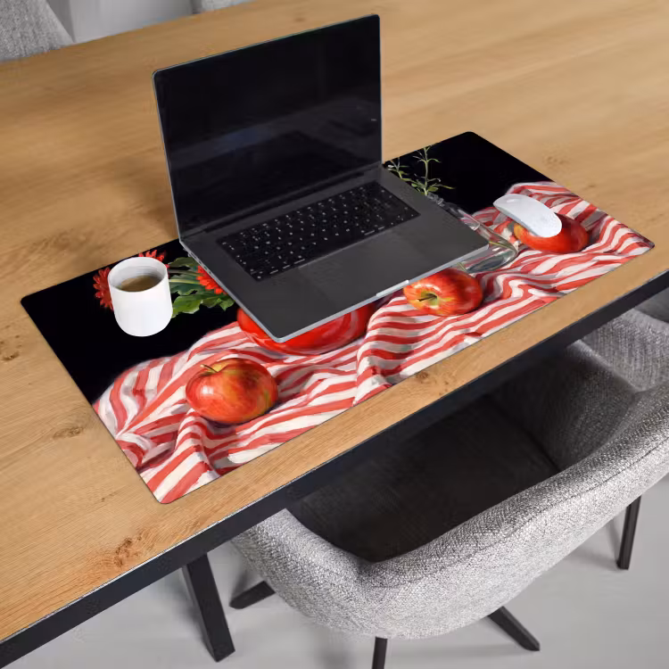 Desk Mat - Red Flowers - Vase - Rode bloemen - Vaas Muismat XXL klein