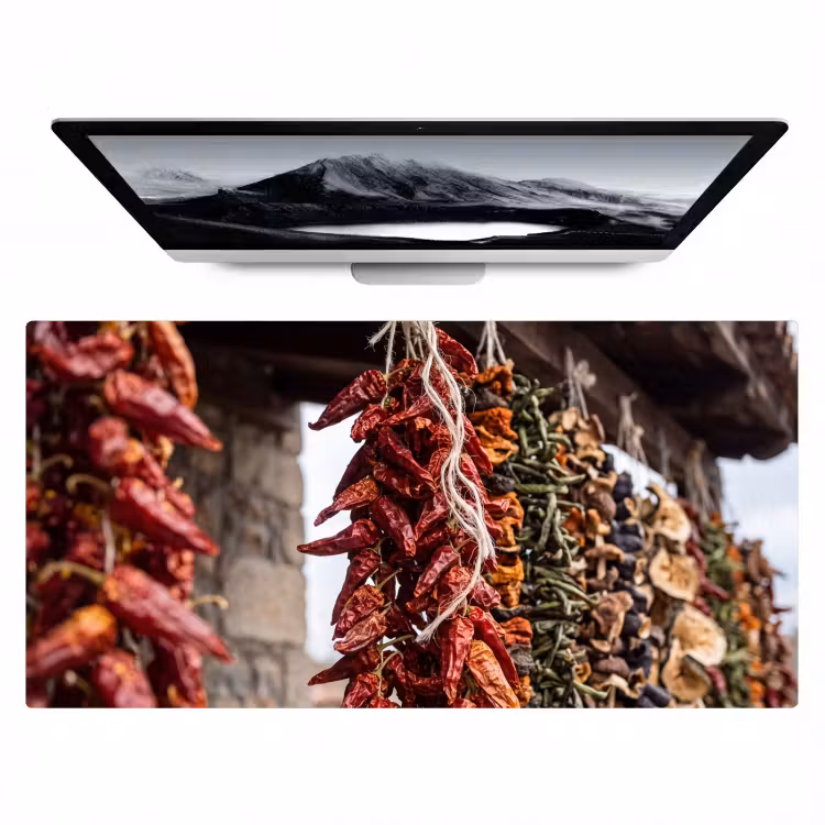 Desk Mat - Red Peppers - Food - Rode pepers - Eten Muismat XXL klein