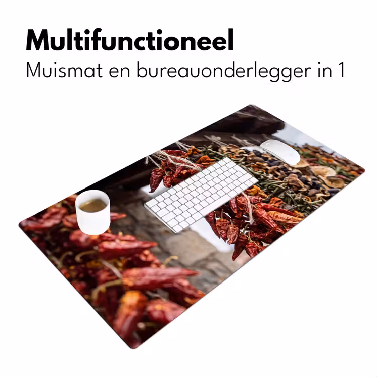 Desk Mat - Red Peppers - Food - Rode pepers - Eten Muismat XXL klein
