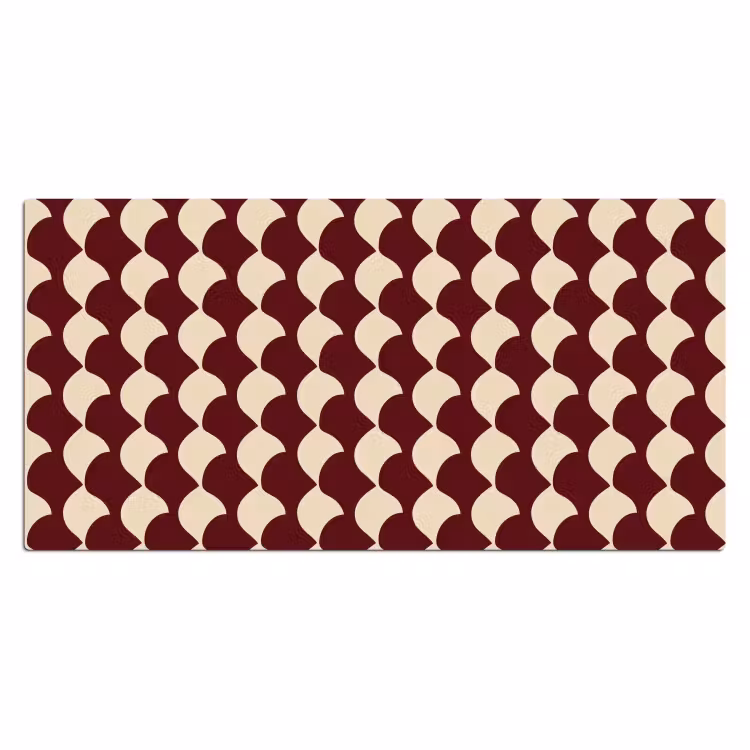 Rood - Tegelpatroon - Crème Muismat XXL klein 681 -3d_leeg