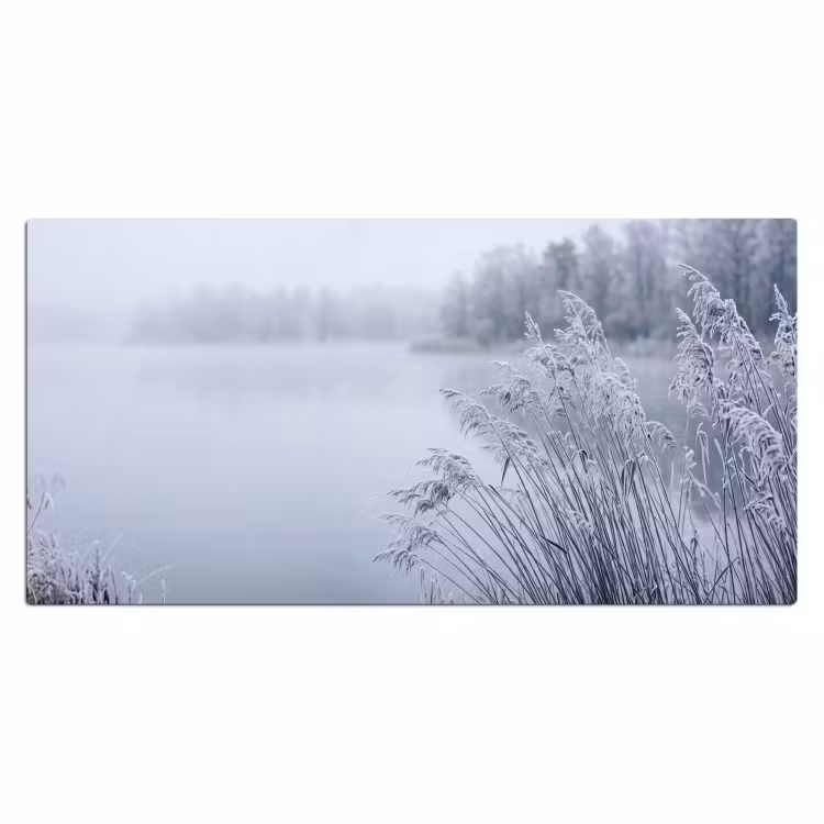Riet - Bevroren - Winter - Natuur Muismat XXL klein -3d_leeg