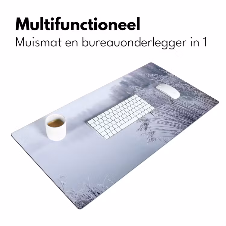 Riet - Bevroren - Winter - Natuur Muismat XXL klein -sfeer4