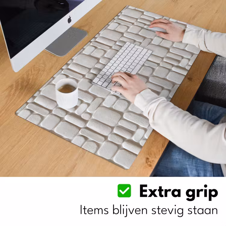 Reliëf - Structuur - Wit Muismat XXL klein 681 -sfeer3