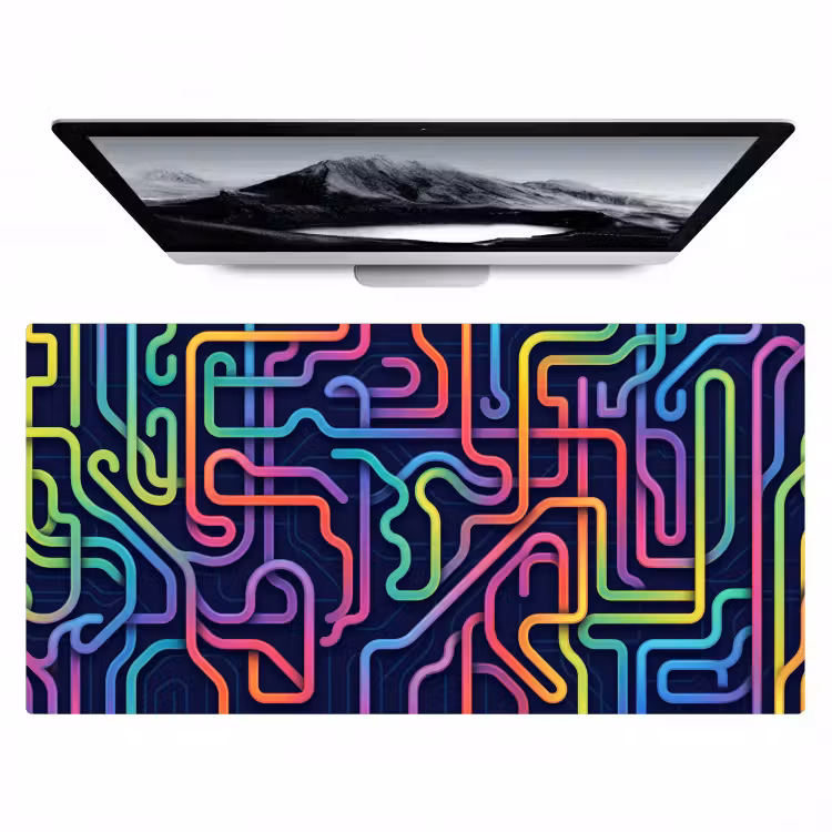 Retro - Abstract - Neon Muismat XXL klein -zzz3d