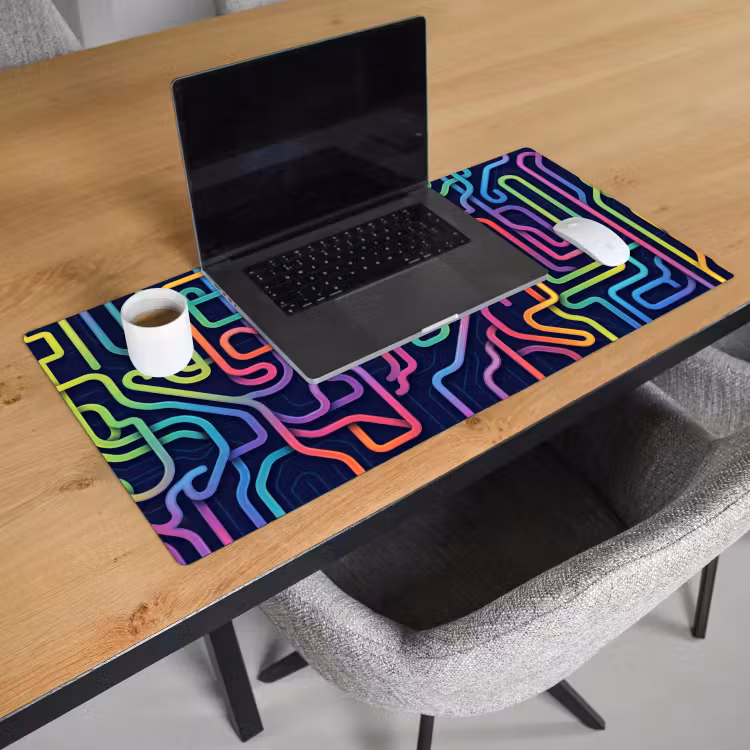 Retro - Abstract - Neon Muismat XXL klein -sfeer1