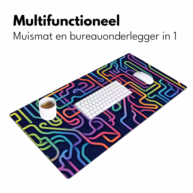 Retro - Abstract - Neon Muismat XXL klein -sfeer4