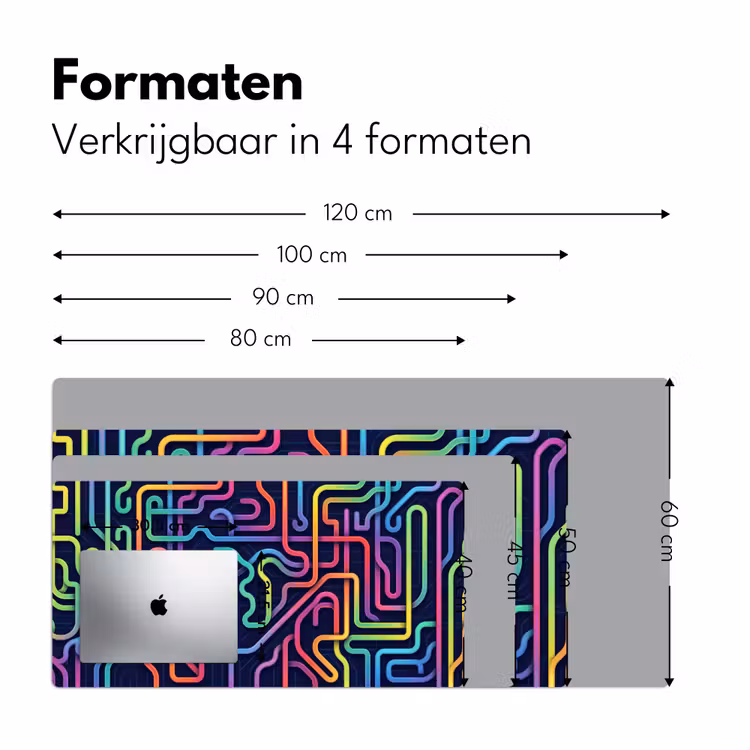 Retro - Abstract - Neon Muismat XXL klein -sfeer5