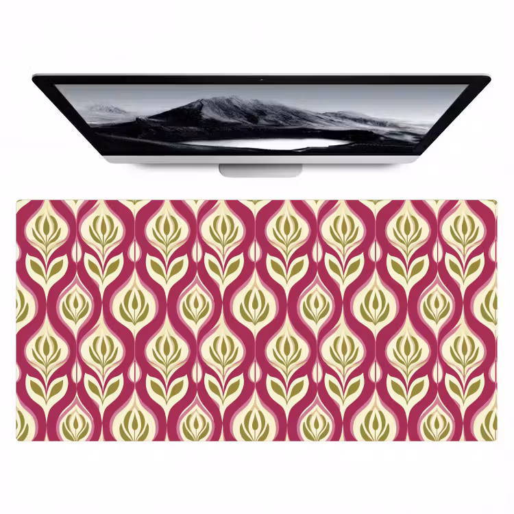 Retro - Floraal - Paars Muismat XXL klein 681 -zzz3d