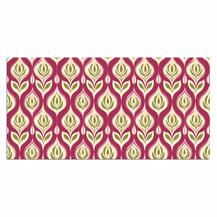 Retro - Floraal - Paars Muismat XXL klein 681 -3d_leeg