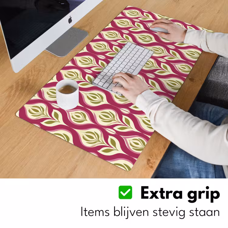Retro - Floraal - Paars Muismat XXL klein 681 -sfeer3