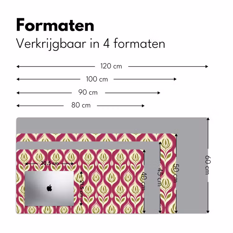 Retro - Floraal - Paars Muismat XXL klein 681 -sfeer5