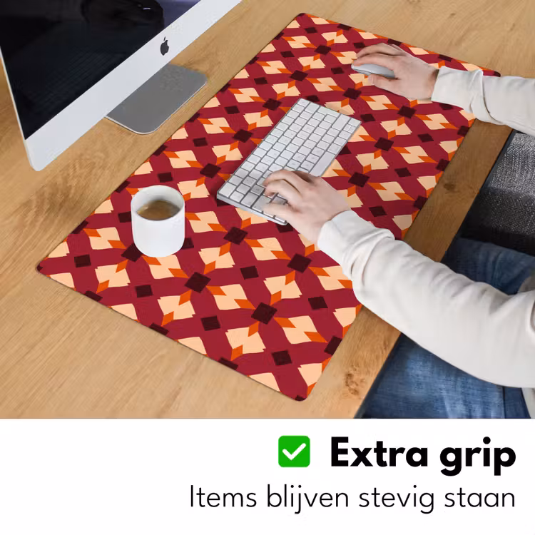 Retro - Patroon - Kleurrijk Muismat XXL klein 681 -sfeer3