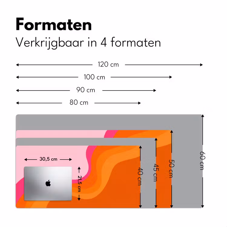 Retro - Waves - Kleurrijk Muismat XXL klein -sfeer5