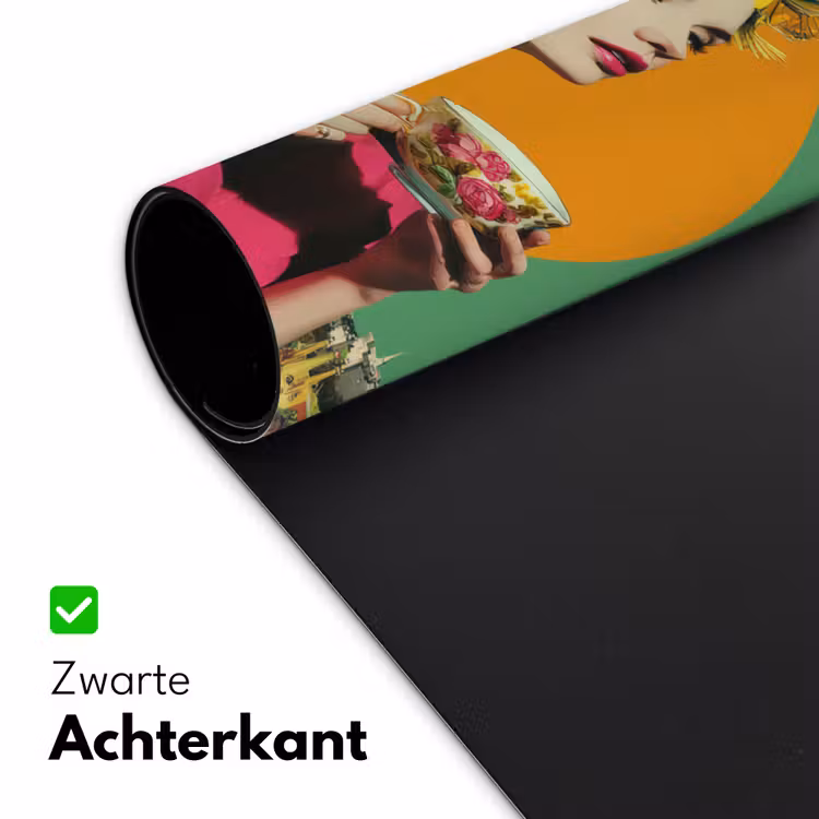Retro - Vrouw - Stad - Zon Muismat XXL klein -sfeer2