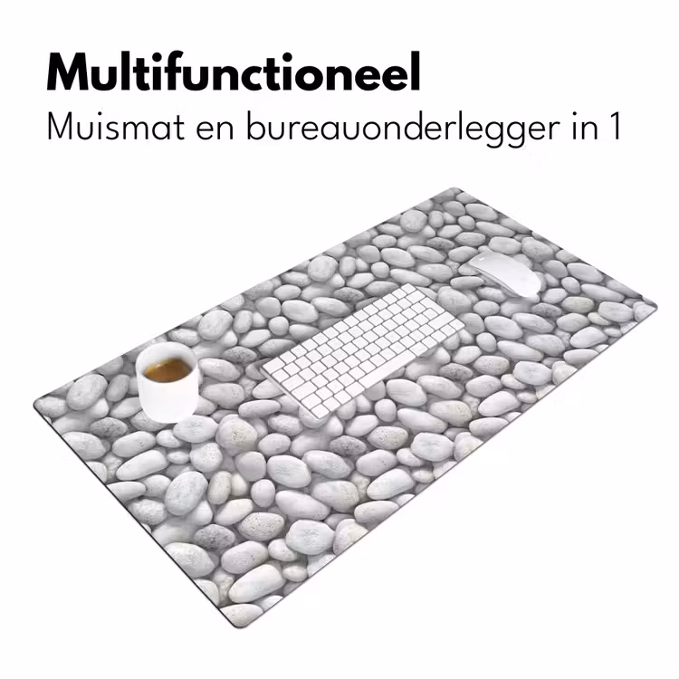 Steentjes - Grijs - Ovaal Muismat XXL klein 681 -sfeer4