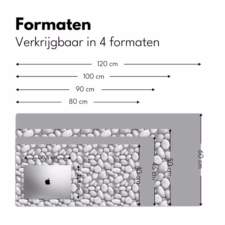Steentjes - Grijs - Ovaal Muismat XXL klein 681 -sfeer5