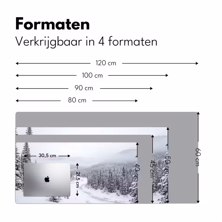 Rivier - Bevroren - Landschap - Winter Muismat XXL klein -sfeer5
