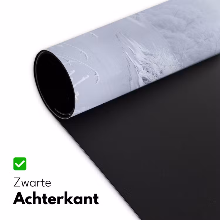 Rivier - Sneeuw - Bos - Winter - Schilderachtig Muismat XXL klein -sfeer2