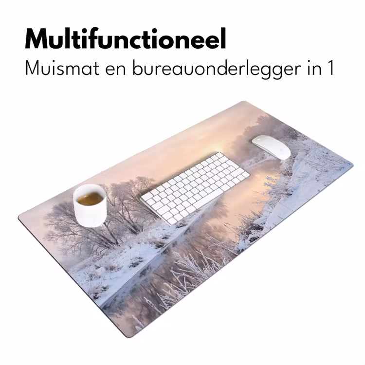 Rivier - Winter - Landschap - Sneeuw - Zonsopgang Muismat XXL klein -sfeer4