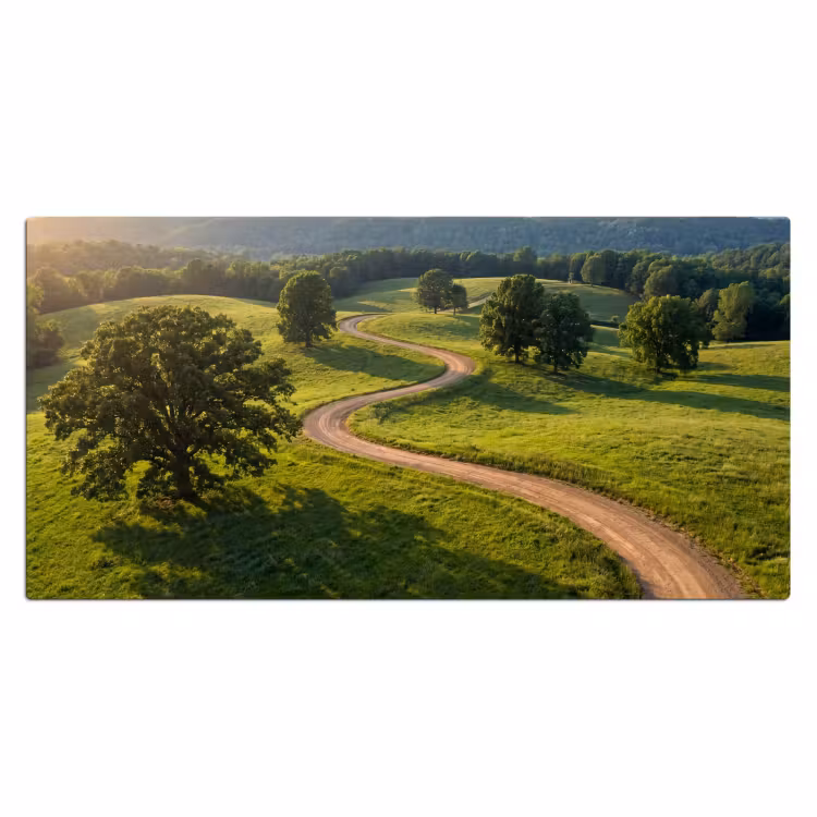 Weg - Weide - Natuur - Groen Muismat XXL klein -3d_leeg