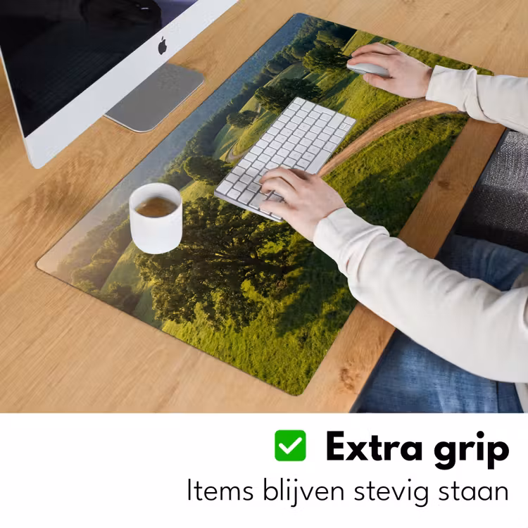 Weg - Weide - Natuur - Groen Muismat XXL klein -sfeer3
