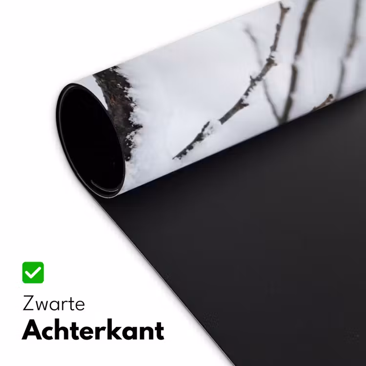 Roodborstje - Tak - Sneeuw - Winter - Levendig Muismat XXL klein -sfeer2