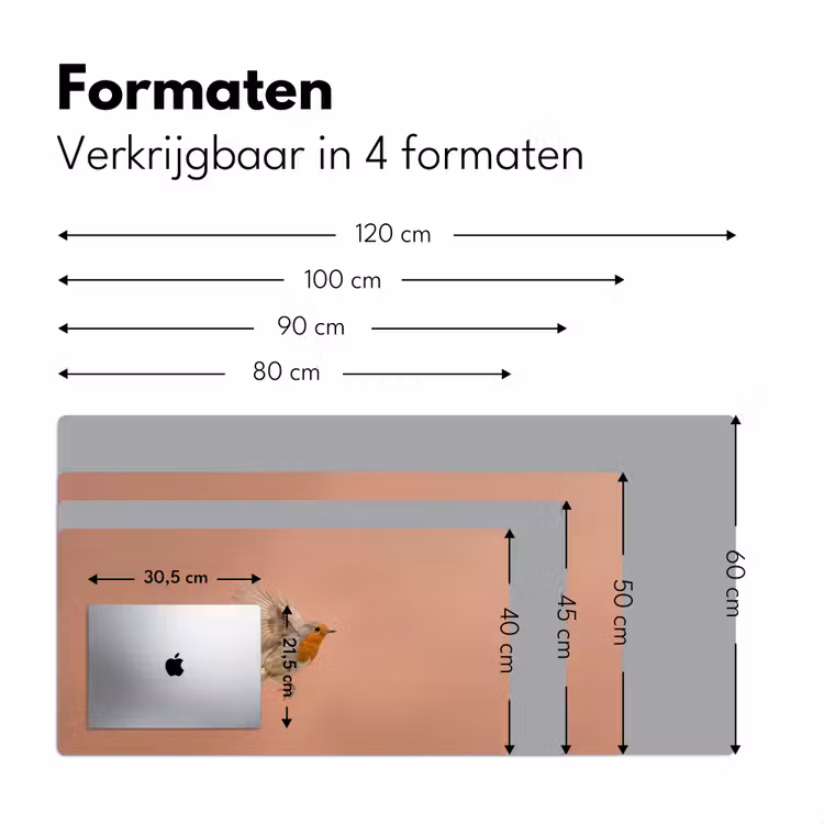 Roodborst - Natuur - Roze Muismat XXL klein -sfeer5