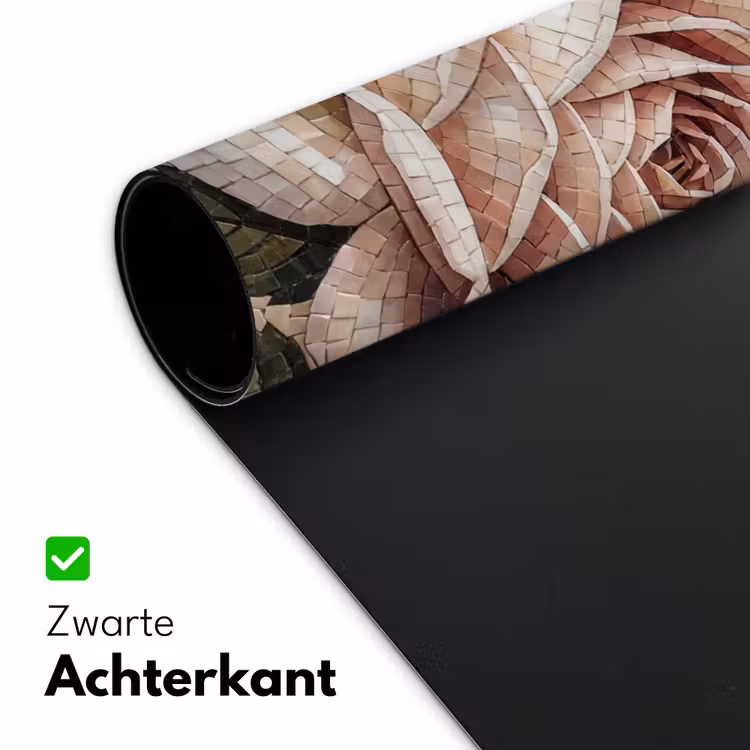 Roos - Mozaïek - Bloemen - Klassiek - Beige Muismat XXL klein -sfeer2