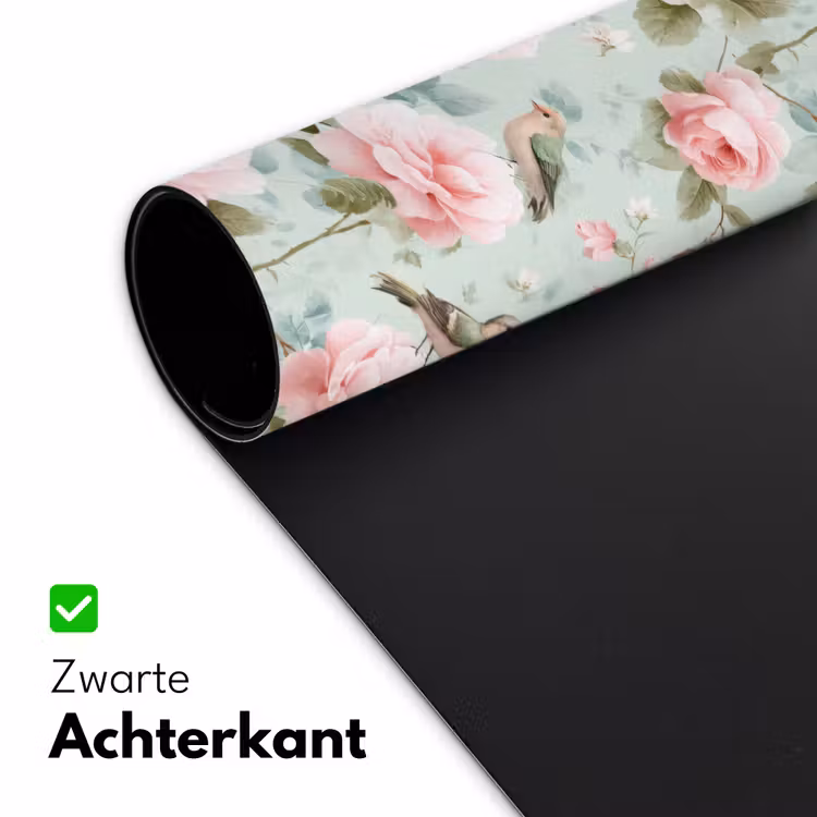 Rozen - Vogels - Pastel - Kleurrijk Muismat XXL klein 681 -sfeer2