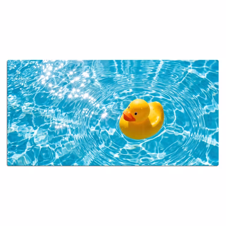 Badeend - Dobberen - Blauw Muismat XXL klein -3d_leeg