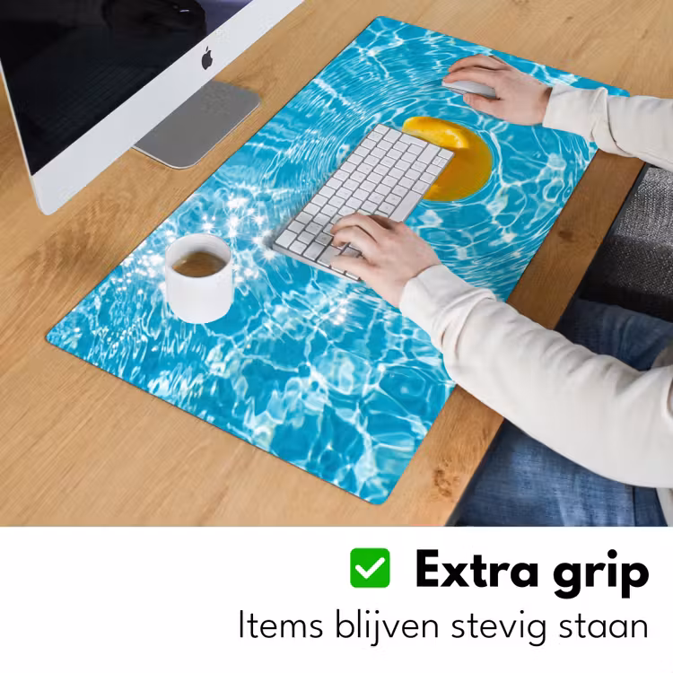 Badeend - Dobberen - Blauw Muismat XXL klein -sfeer3