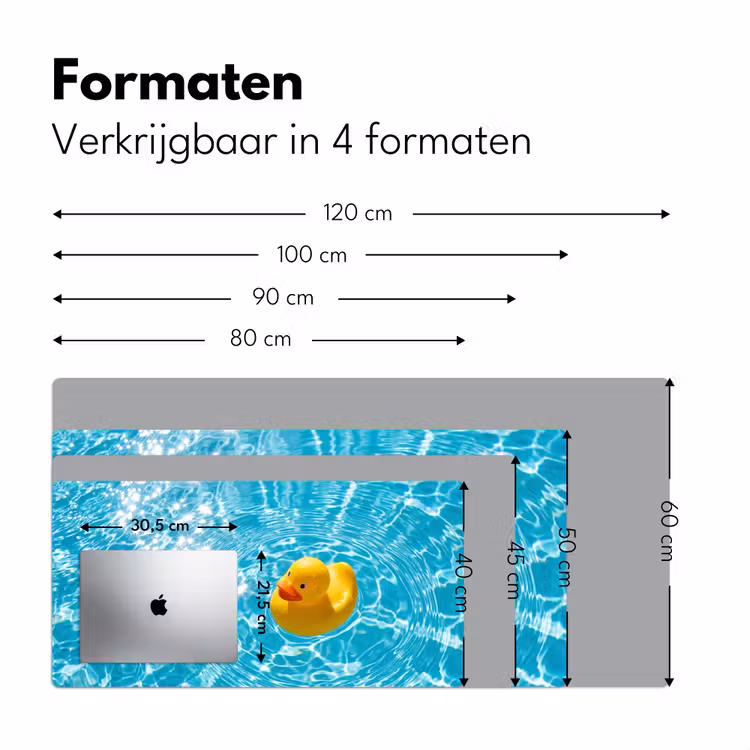 Badeend - Dobberen - Blauw Muismat XXL klein -sfeer5