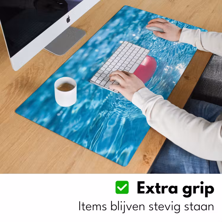 Badeend - Dobberend - Roze Muismat XXL klein -sfeer3