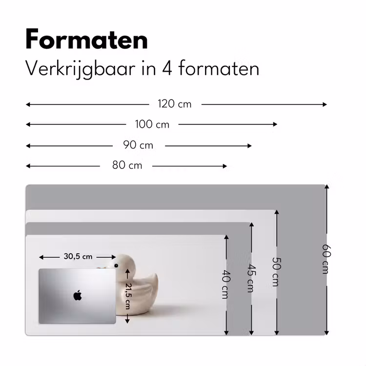 Badeend - Minimalistisch - Wit Muismat XXL klein -sfeer5