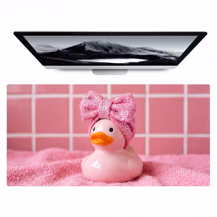 Badeend -Strik - Roze Muismat XXL klein -zzz3d