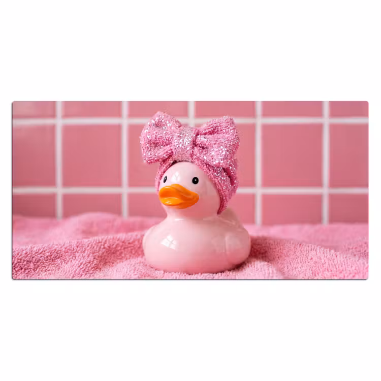 Badeend -Strik - Roze Muismat XXL klein -3d_leeg
