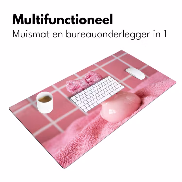 Badeend -Strik - Roze Muismat XXL klein -sfeer4