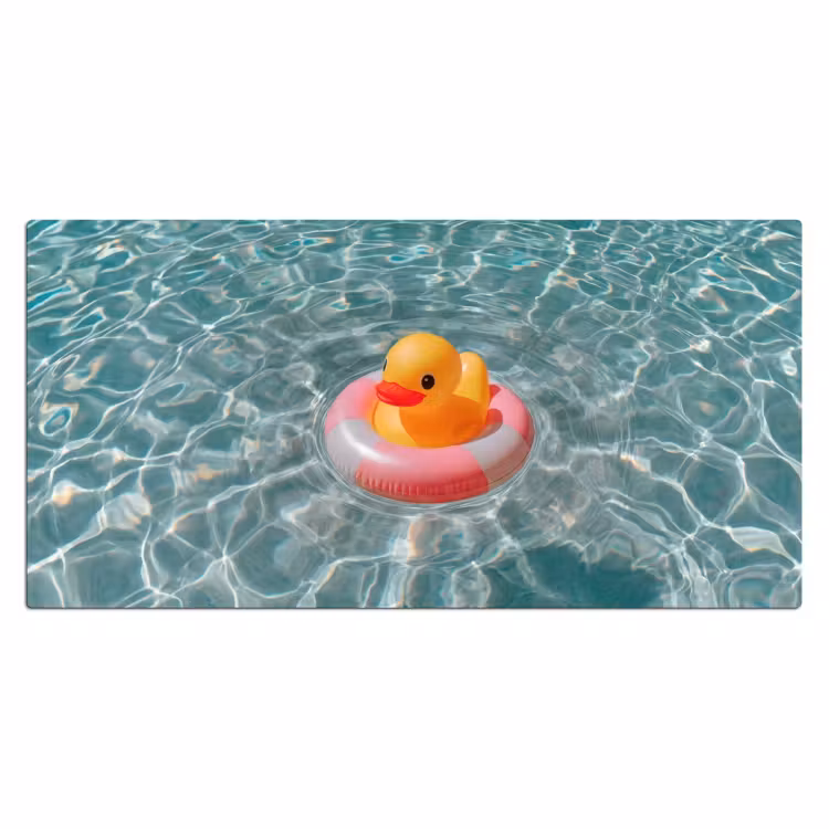 Badeend - Zwemband - Geel Muismat XXL klein -3d_leeg