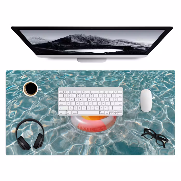 Badeend - Zwemband - Geel Muismat XXL klein -3d