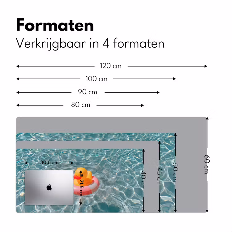 Badeend - Zwemband - Geel Muismat XXL klein -sfeer5