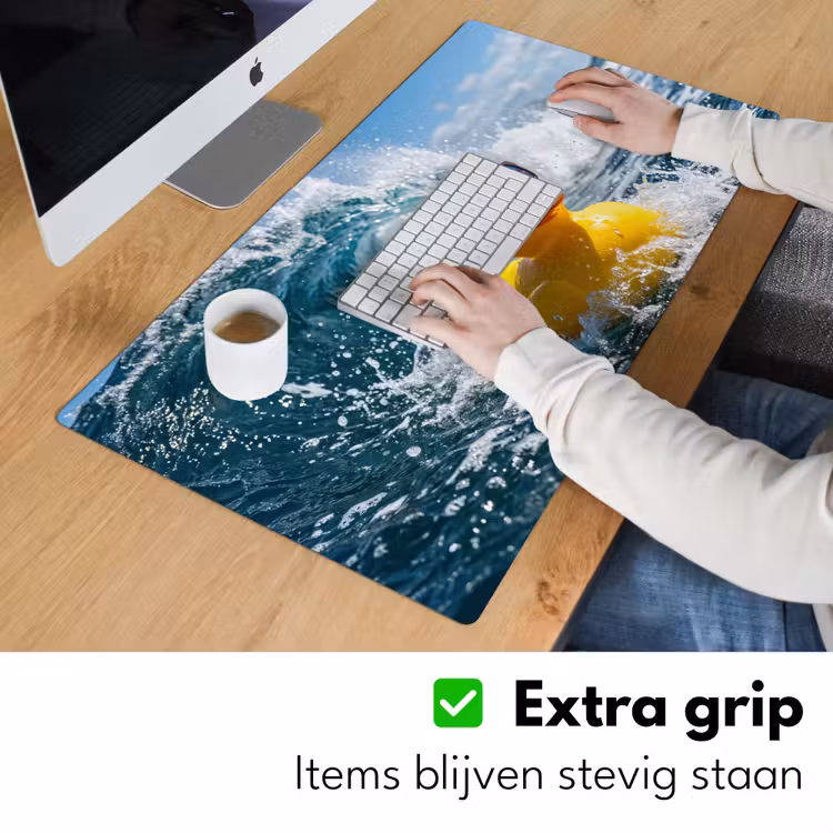 Badeend - Stoer - Golven Muismat XXL klein -sfeer3